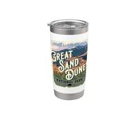 Great Sand Dunes National Park Colorado USA Diseño vintage Vaso térmico de acero inoxidable de doble pared