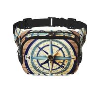 Great Sea Voyage - Riñonera cuadrada con estampado de viaje para entrenamiento, senderismo, correr, viajes, gimnasio, bonita cremallera a la moda