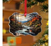 Great Smoky Mountains National Park Adorno para árbol de Navidad, para amantes de la naturaleza o viajero, recuerdo decorativo, discos acrílicos transparentes, impresiones naturales, colgante para