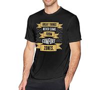 Great Things Never Came from Comfort Zones Men's Basic Outdoor Casual Custom Short Sleeve T-Tshirts Camisetas y Tops Cotton tee (Small)
