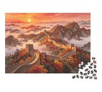 Great Wall 1000 Piezas Jigsaw Jigsaw Puzzle Papel Reciclado Chinese Heritage Jigsaw Puzzles for Personas Mayores Divertido and Desafiante Family Game Perfect for Holiday Blessings 70x50cm/1000pcs
