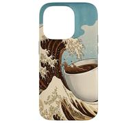 Great Wave Coffee Kanagawa Ukiyo-e Arte Japonés Cafeína Carcasa para iPhone 14 Pro