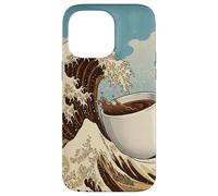 Great Wave Coffee Kanagawa Ukiyo-e Arte Japonés Cafeína Carcasa para iPhone 14 Pro MAX