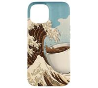 Great Wave Coffee Kanagawa Ukiyo-e Arte Japonés Cafeína Carcasa para iPhone 15