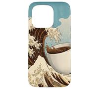 Great Wave Coffee Kanagawa Ukiyo-e Arte Japonés Cafeína Carcasa para iPhone 15 Pro