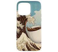 Great Wave Coffee Kanagawa Ukiyo-e Arte Japonés Cafeína Carcasa para iPhone 15 Pro MAX