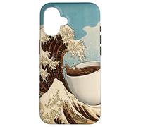 Great Wave Coffee Kanagawa Ukiyo-e Arte Japonés Cafeína Carcasa para iPhone 16