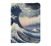 Great Wave in Stormy Weather - Soporte de cuero para pasaporte de viaje familiar, antirrobo, organizador de viajes familiares