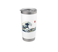 Great Wave Japanese Ukiyo-e Woodblock Art Mount Fuji Vaso térmico de acero inoxidable de doble pared