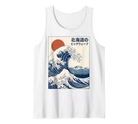 Great Wave Otaku Vintage Japanese Ukiyo-E Ocean Art Camiseta sin Mangas