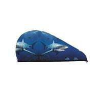 Great White Fish Bath Shower Gorro para mujer, Coral Velvet Dry Hair Cap Absorbente Toallas de secado rápido