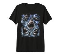 Great White Shark Storm Funny Ocean Animal Marine Graphic Camiseta Premium