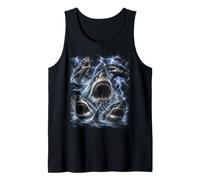 Great White Shark Storm Funny Ocean Animal Marine Graphic Camiseta sin Mangas