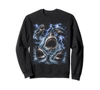 Great White Shark Storm Funny Ocean Animal Marine Graphic Sudadera