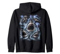 Great White Shark Storm Funny Ocean Animal Marine Graphic Sudadera con Capucha