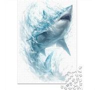 Great White Tiburón Puzzle 1000 Piezas, Puzzles para Adultos, Puzzle 1000 Piezas Adultos,Desafiante Juego De Rompecabezas Se Puede Utilizar para La Decoración del Cerdoar. 1000pcs (75x50cm)