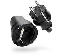 greate 1x clavija enchufe hembra y enchufe macho exteriores de goma con protección contra doblez, 230V, 16A, 3,7kW & IP44