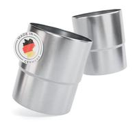 greate 2x Adaptador de bajante 100 mm de zinc titanio - manguito enchufable DN 100 para bajantes Ø100 mm - conector de tubo de desagüe para drenaje de canalón - manguito para bajante de lluvia