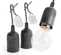 greate 3x Casquillos para bombillas E27 negro con conector rápido - Casquillo E27 in livio de tensión - portalamparas E 27 máx. 60W 250V - portalámparas e27, portabombillas, porta bombillas