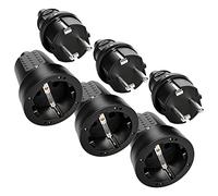 greate 3x clavija enchufe hembra y enchufe macho exteriores - Enchufe macho y hembra de goma con protección contra doblez, 230V, 16A & 3,7kW - IP44 enchufe hembra schuko, enchufe hembra exterior