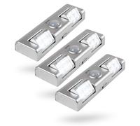 greate 3x Luz armario sensor movimiento por batería - Luz LED adhesiva para armarios con sensor de movimiento & haz de luz ajustable para armario, cocina bajo mueble y más - Luz LED armario