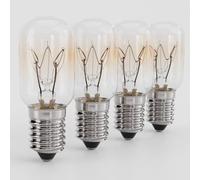 greate 4x Bombilla 15W Frigorifico E14 Luz Cálida - Bombillas Lampara Sal, Máquina de Coser, Campana Extractora, Congelador - Bombillas pequeñas con Cápsula T22, 90 Lúmenes y 2700K - E14 Bombilla