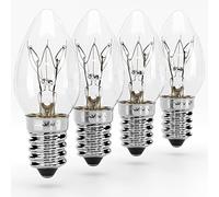 greate 4x Bombilla E14 7W - Bombilla de repuesto para lámpara de sal, lámpara de cristal de sal, luz de orientación, máquina de coser, vitrina - Bombillas lampara sal con 40 lm - Bombilla vela