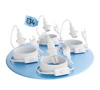 greate 4x Portalámparas E14 con cable y interruptor blanco 3,5 metros - cable con interruptor y enchufe máximo 60W 250V - casquillo con interruptor, cable y casquillo, portalamparas, porta lamparas