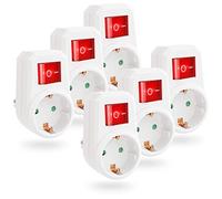 greate - 6 adaptadores de enchufe con interruptor, toma eléctrica con disyuntor, toma eléctrica con interruptor, toma de interruptor, interruptor de enchufe y interruptor con toma