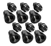 greate 6x clavija enchufe hembra y enchufe macho exteriores - Enchufe macho y hembra de goma con protección contra doblez, 230V, 16A & 3,7kW - IP44 enchufe hembra schuko, enchufe hembra exterior