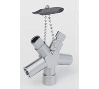 greate ABSINA Llave universal de 6 perfiles - llave triangular y llave cuadrada de disttibuciónn - Llave universal para armarios sistemas de cierre y contadores