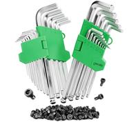 greate juego llaves allen con cabeza esférica 26 piezas - llaves allen profesionales de 1,27 a 10 mm en acero CRV con soporte plegable robusto