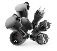 greate Set 3x enchufe macho + clavija hembra schuko impermeable IP54