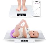 Greater Goods Báscula inteligente para bebés - Báscula digital Bluetooth para recién nacidos y niños pequeños, rastrea automáticamente el crecimiento en la aplicación gG Baby, precisa incluso con