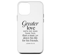 Greater Love Hath No Man John 15:13 Versículo de la Biblia Escritura Carcasa para iPhone 12 Mini