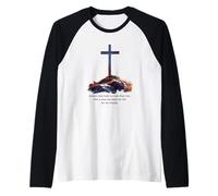 Greater Love Hath No Man Than This - John 15:13 Jesus Cross Camiseta Manga Raglan