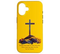 Greater Love Hath No Man Than This - John 15:13 Jesus Cross Carcasa para iPhone 16