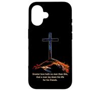 Greater Love Hath No Man Than This - John 15:13 Jesus Cross Carcasa para iPhone 16