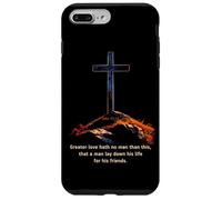 Greater Love Hath No Man Than This - John 15:13 Jesus Cross Carcasa para iPhone 7 Plus/8 Plus