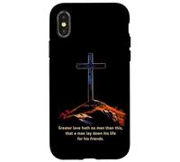 Greater Love Hath No Man Than This - John 15:13 Jesus Cross Carcasa para iPhone X/XS