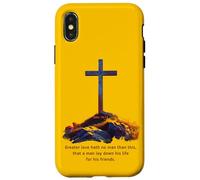 Greater Love Hath No Man Than This - John 15:13 Jesus Cross Carcasa para iPhone X/XS