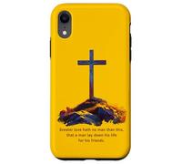 Greater Love Hath No Man Than This - John 15:13 Jesus Cross Carcasa para iPhone XR