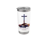 Greater Love Hath No Man Than This - John 15:13 Jesus Cross Vaso térmico de acero inoxidable de doble pared