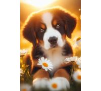 Greater Swiss Mountain Dog Puppy face Notebook - Large 6 x 9 inches - 127 Pages