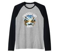 Greatest Dad Ever Hunting Fishing Día del Padre al aire libre Camiseta Manga Raglan