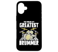 Greatest Drummer Vintage Music Retro Drum Set Graphic Carcasa para iPhone 16 Plus