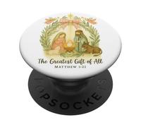 Greatest Gifts of All Nativity Matthew 1:21 Christmas PopSockets PopGrip Adhesivo