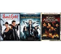 Greatest legends Triple DVD Snow White & The Huntsman + Hansel and Gretel Modern Fairy Tale + King Arthur Epic Story Action 3-Pack Feature