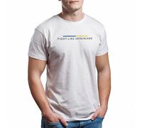 Greatfits Fight Like Ukrainians Zelensky - Camiseta para hombre, blanco, S