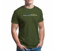 Greatfits Fight Like Ukrainians Zelensky - Camiseta para hombre, Verde militar, 3XL